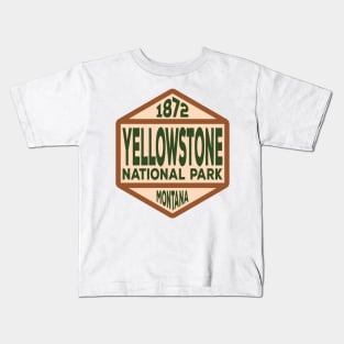 Yellowstone National Park Montana badge Kids T-Shirt